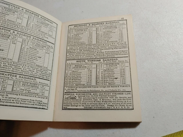 Vintage 1851 Pocket Railway Guide 1940s Reproduction Booklet Train Railroad Map 4