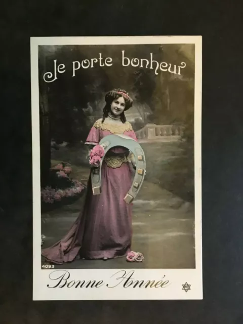 Carte Postale Ancienne Animée de 1908 - BONNE ANNEE