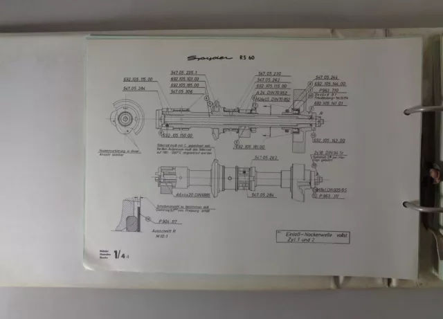 Teilekatalog / Parts Catalogue Porsche Spyder RS60 Typ 718 Stand 12/1960 3