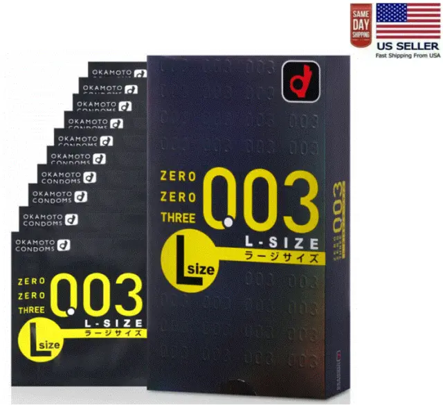 Okamoto 003 L Size Ultra thin condoms 0.03mm 10pcs Japan(US Seller)