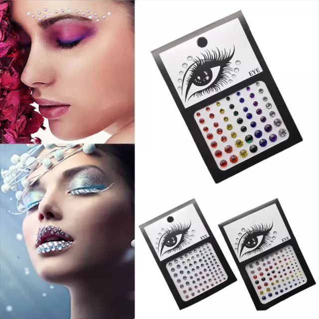 Face Gems Stick on 3D Jewels Festival Body Bling Acrylic Crystals Makeup  Decor