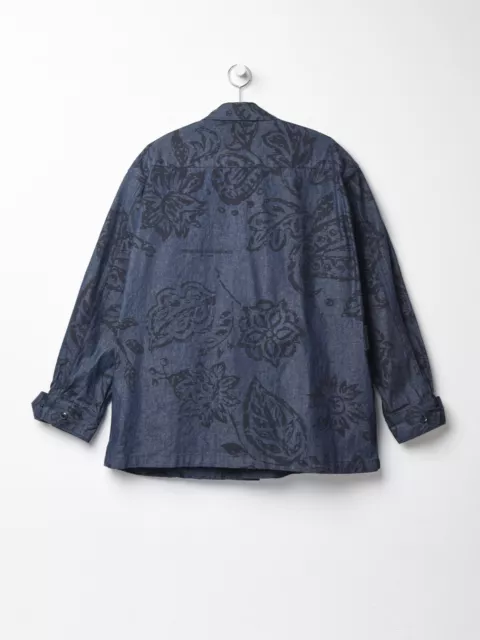 Jungle Fatigue Jacket_Indigo Floral Print 8oz Deni