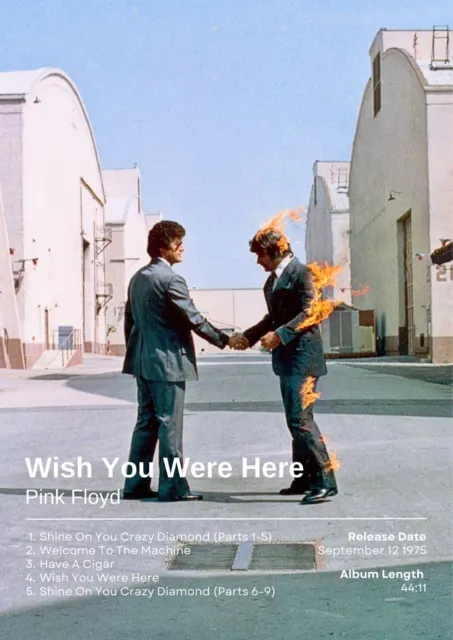 Pink Floyd Wish You Were Here Poster A1-A5 Gilmour Waters Syd Barrett rock music