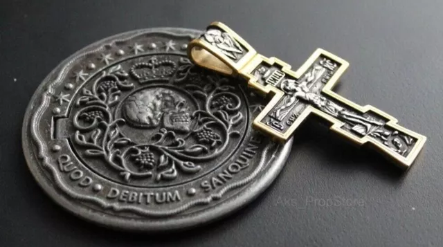Orthodox cross Blood oath marker John Wick Continental Hotel gold coin prop set