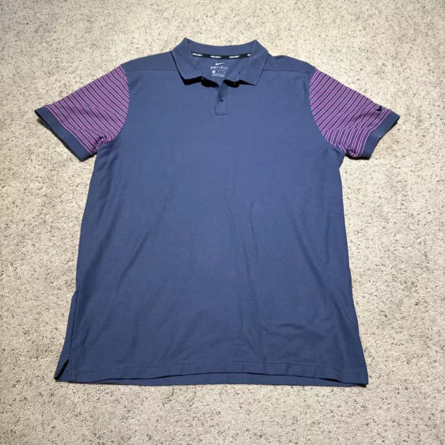 NIKE GOLF Polo Shirt Womens Medium Dri Fit Purple Pink Golf