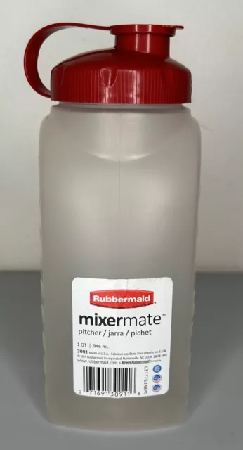 Rubbermaid, 1 Quart, MixerMate Bottle, Chili Red 32 Oz 946 mL With Tag