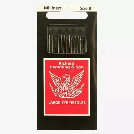 Richard Hemming Large Eye Milliners Needles Size 8