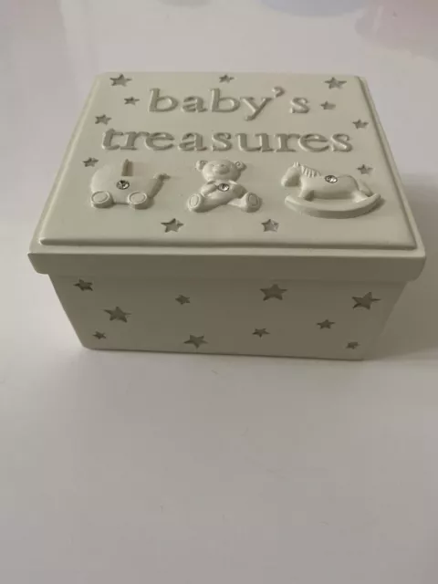 BNWT Bamboo Resin Baby Treasures Keepsake Trinket Box