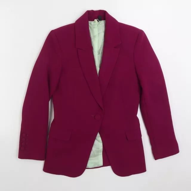Topshop Womens Pink Jacket Blazer Size 4 Button