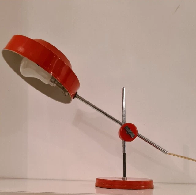Lampe d'appoint de bureau orange vintage Articulée réglable des année 1960 /70