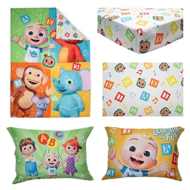 Cocomelon 4-Piece Toddler Bedding Set Sheets Bedspread Pillowcase New Cocomelon 4-Piece Toddler Bedding Set Sheets Bedspread Pillowcase New