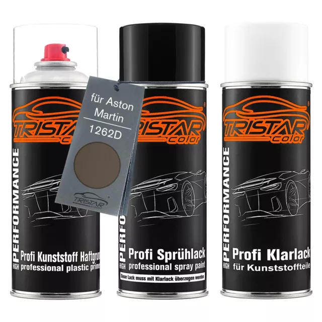 Lack Spraydosen Set Kunststoff für Aston Martin 1262D Tungsten Silver Metallic