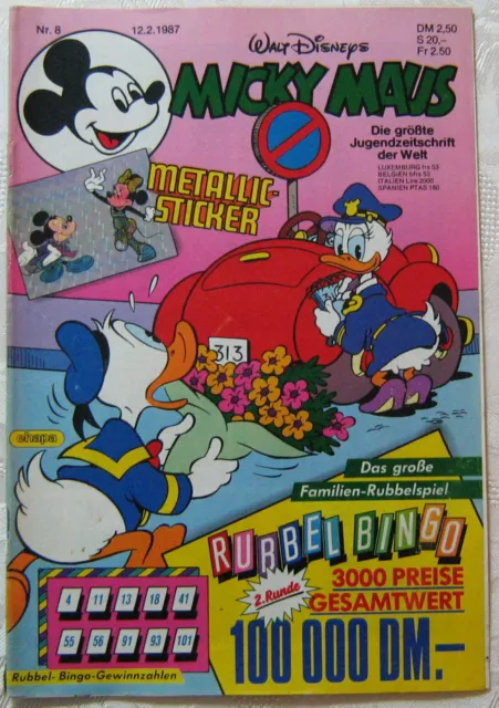 MICKY MAUS Comic Heft 8 1987 Walt Disneys