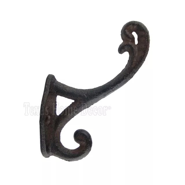 Rustic Double Wall Hook Scroll Cast Iron Hat Towel Coat Key Hanger Antique Style