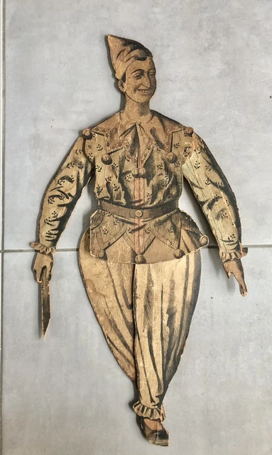ANCIEN PANTIN ARTICULÉ jouet ancien personnage fantastique bois Taille 27 cm EUR 15,00 - FR
