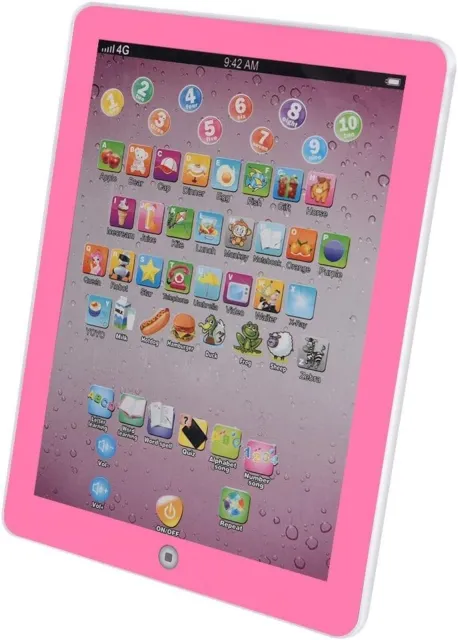 Learning Machine Tablet iPad English Educational Toy for Toddlers Kids (Pink)