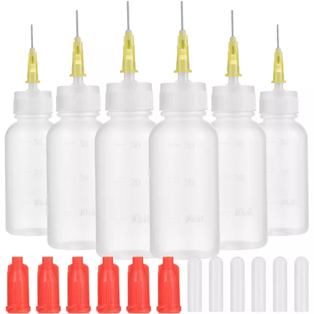 Precision Tip Glue Bottle, 30ml Squeeze Bottle with Needles and Caps, 6 Sets