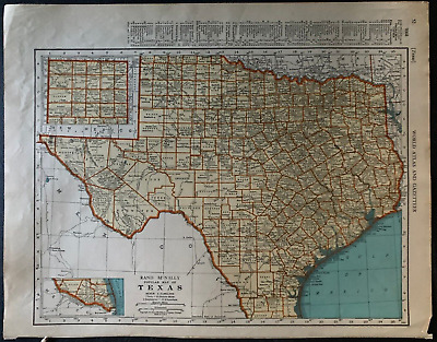 1938 Collier's World Atlas & Gazetteer - 11 x 14 Map of S. Dakota & Texas 2