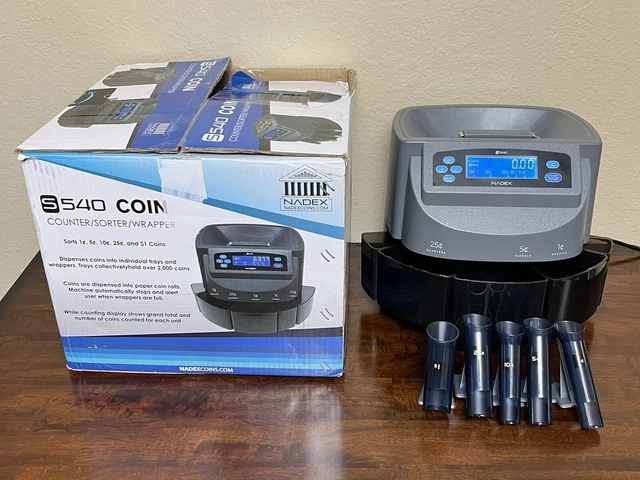 Nadex S540 Coin Counter Sorter and Wrapper NCS8-1109