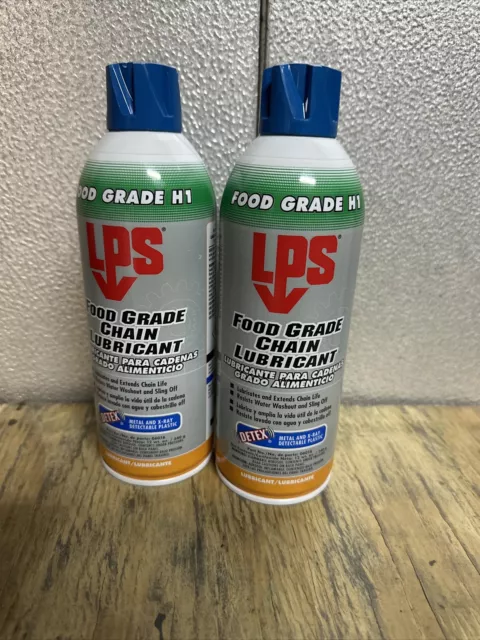 2x LPS Food Grade H1 Chain Lubricant DETEX #06016, Water Resistant, 12oz Each