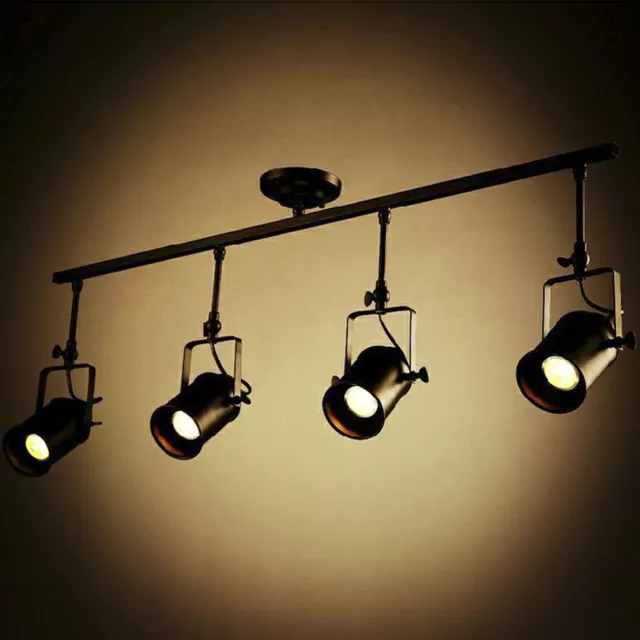 Oil Black 4 Light Track Lighting Spotlight  Ceiling Fixture with Cylinder Shade
