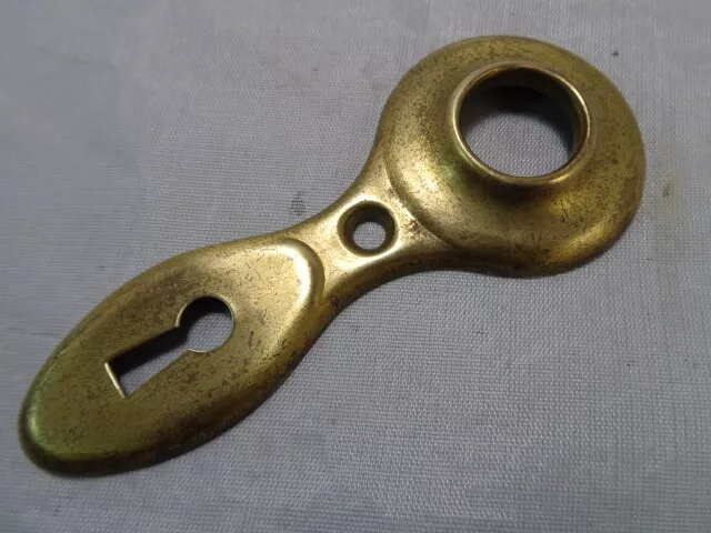 Door Handle Back Plate 4 1/4", Brass Vintage Art Deco Era