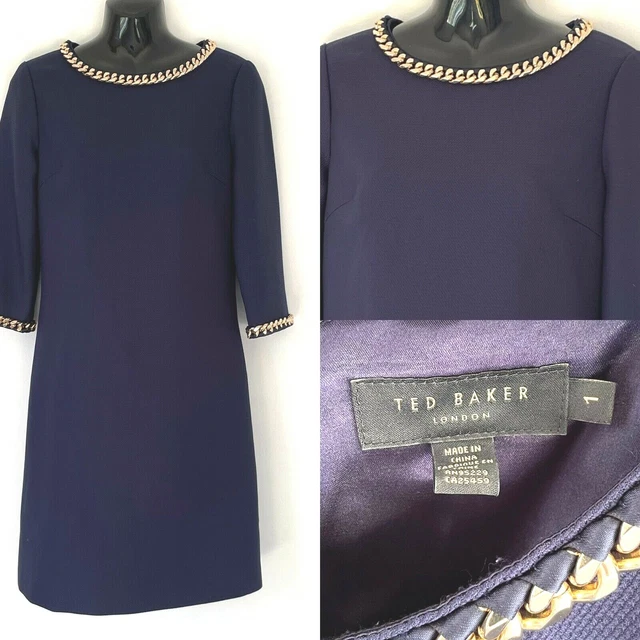 Ted baker navy sales and gold dress