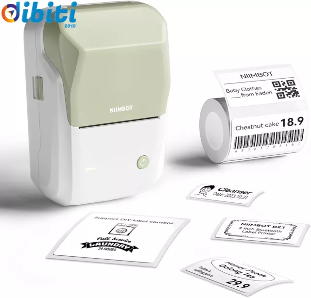 NIIMBOT Stampante per etichette B1 con 1 rotolo di nastro di avviamento, stampan