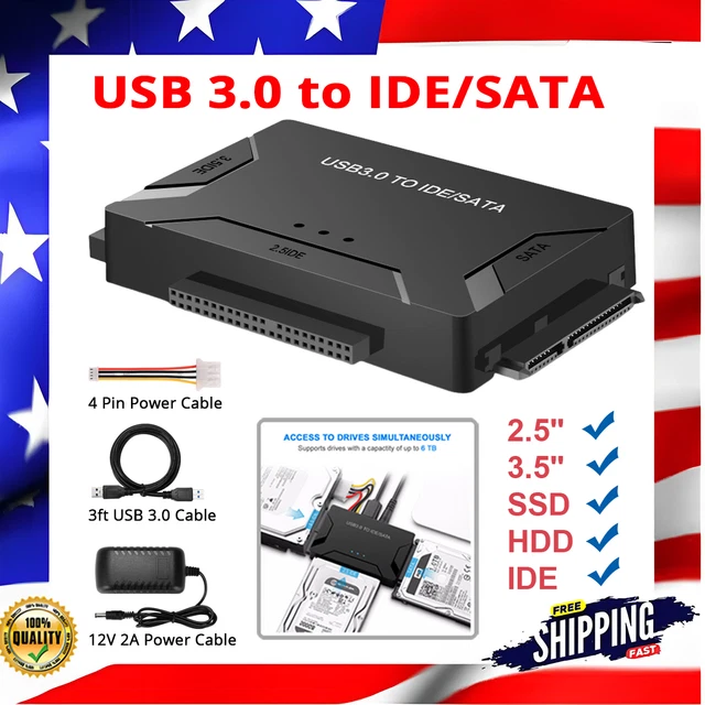 USB 3.0 TO IDE/SATA Converter Adapter Kit For 2.5"/3.5" SATA IDE SSD