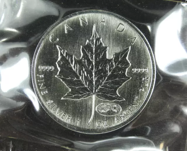 1999-2000 $5 1 oz Silver Maple Leaf Coin Canada Fireworks Dual Date 9999 Fine Ag