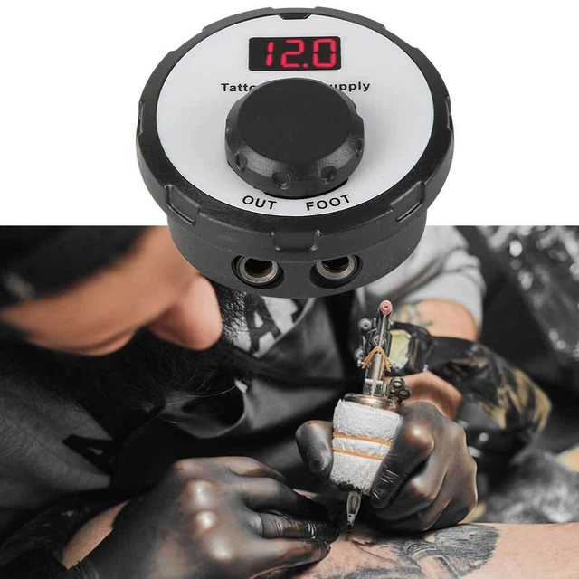 (White) LCD Digital Display Screen Tattoo Machine Power Supply Tattoo Tool EMB