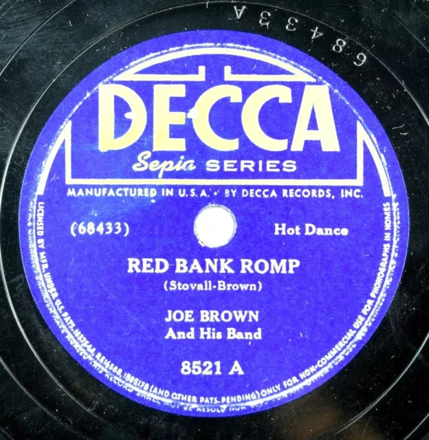 Joe Brown - Jazz Hot Dance Decca 78 - Red Bank Romp / Beaumont Street Blues A14