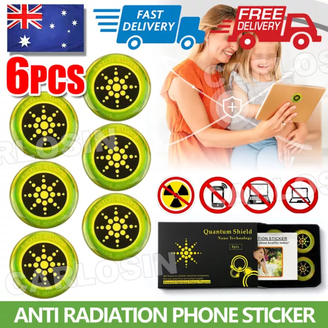 6x Anti Radiation Quantum Shield EMF Protection Neutraliser Chip Phone Stickers