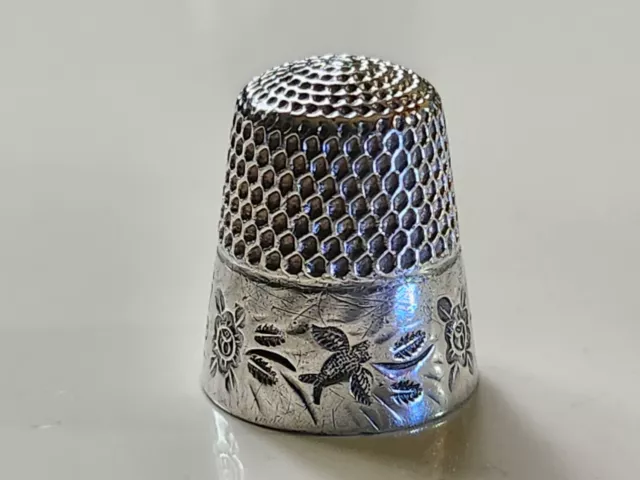 Antique Stern Bros Sterling Silver Thimble size 7 No holes c1890's EC