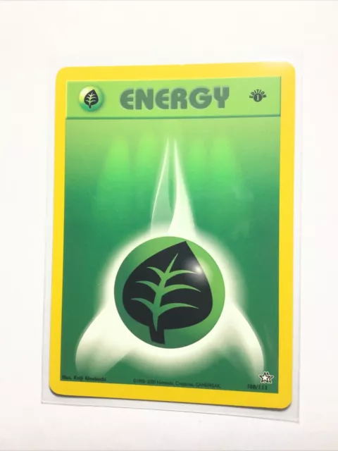 GRASS ENERGY - 108/111 - 1st Edition Neo Genesis - Pokemon Card - NM
