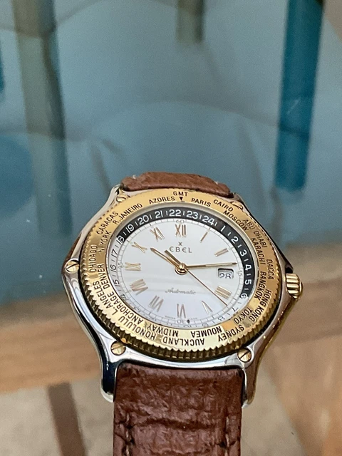 EBEL VOYAGER 18K Gold Steel Automatic Mens Watch Good Condition