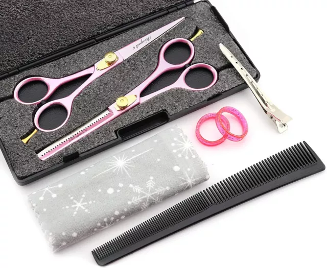 Profesional Barbero Hair-Cutting Tijeras de Peluquería Entresacar Kit Rosa 3