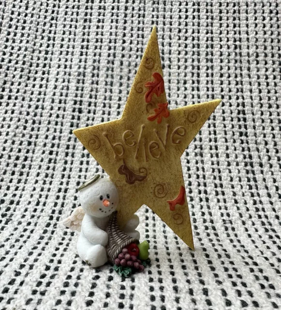 Sarahs Attic Snowonders Believe in Sharing November Star Snowman Angel Figurine