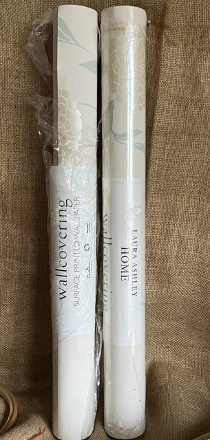 2x 10m ROLLE LAURA ASHLEY ERIN GOLD/EAU DE NIL TAPETE Charge W060886-A/1