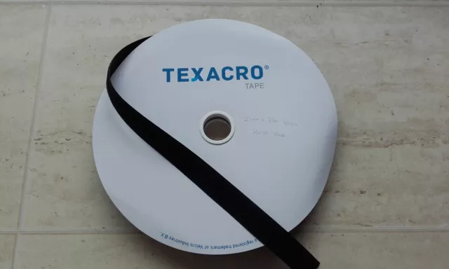 25Mm 1" Inch Texacro® Brand By Velcro Companies Black Hook Or Loop Metres Sew On