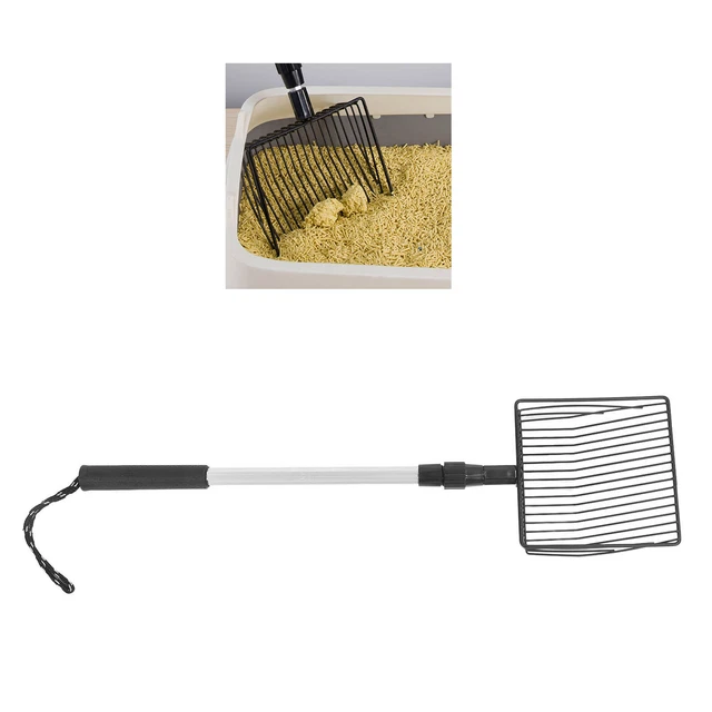 EXTENDABLE CAT LITTER Scoop Fine Screen Ergonomic Long Handle Chicken Poop £17.14 PicClick UK
