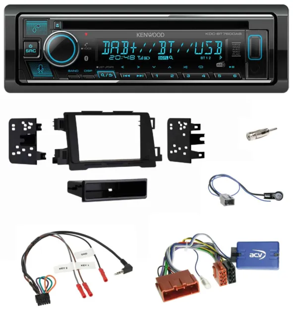 Kenwood Lenkrad Bluetooth DAB USB CD Autoradio für Mazda 6 2013-2015 schwarz