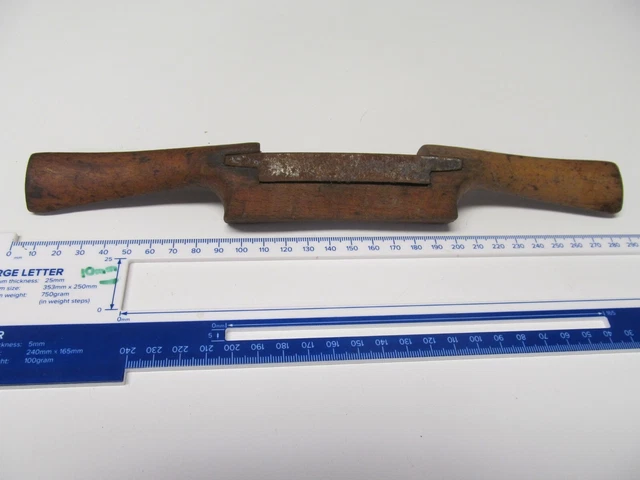 Antique Wooden Spoke Shave Wood Plane Tool 29cm