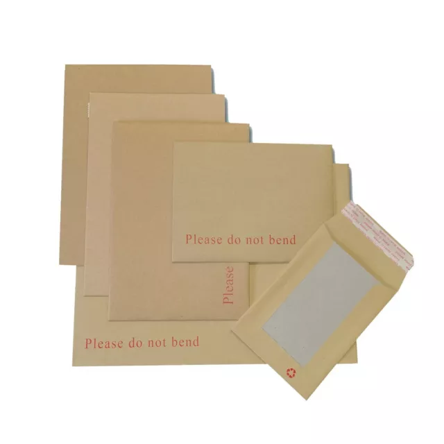 Hard Board Backed Envelopes 'Please Do Not Bend' Manilla Brown│Strong & Rigid