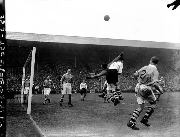 ARSENAL GOALKEEPER Swindin punches clear from Liverpool B Old