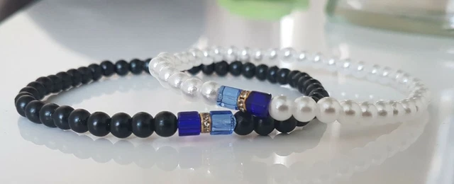 Ensemble de bracelets adultes élastiques filetés perles 4 mm/5 mm. VENDREDI NOIR !!!! 3