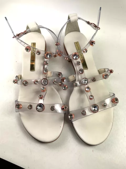 Sophia Webster Sz 37.5 PVC Crystal Embellishments Gladiator Sandals EUC