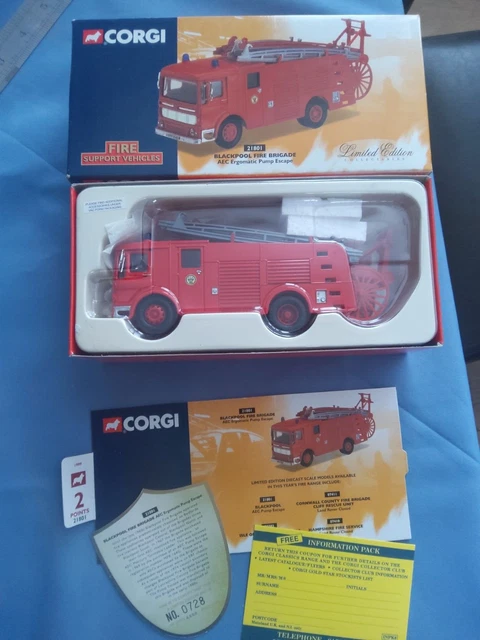 Corgi Classics 2181 Aec Ergomatische Pumpe Auspuff Blackpool Feuerwehr Verpackt
