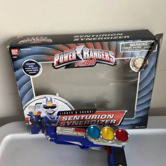 Turbo Ranger Blaster BLUE SENTURION SYNERGIZER Power Rangers Turbo Blaster Bandai W/Box READ ...