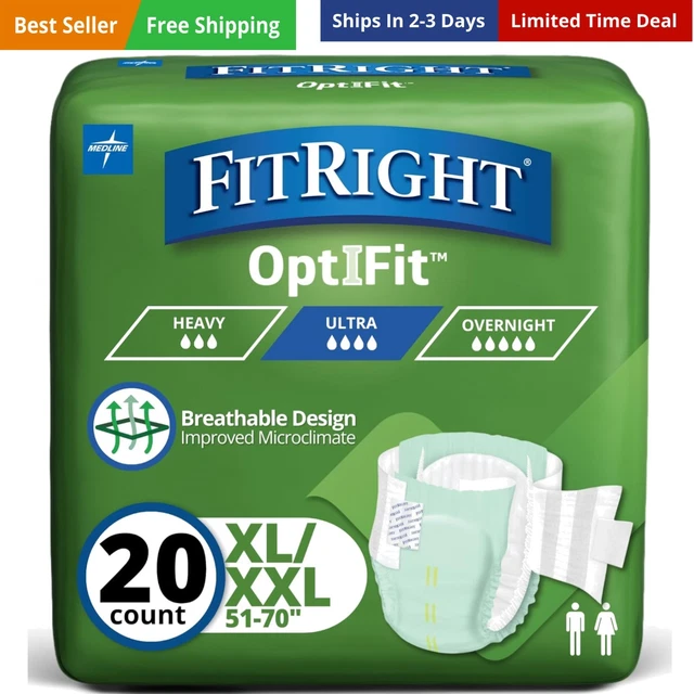 STRETCH ULTRA ADULT Briefs, Incontinence Diapers with Tabs, Heavy ...